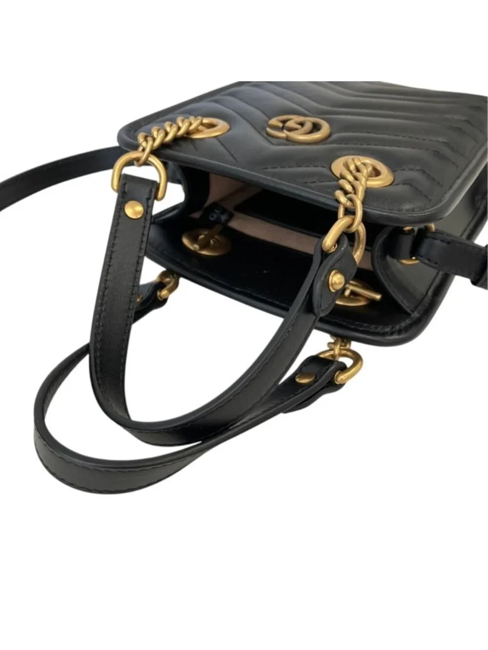 Gucci GG Marmont Quilted Leather Shoulder Bag Black